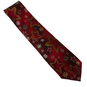 Jerry Garcia Tie Facets II Collection Forty One 2005 Red Gold Stars Silver Stars
